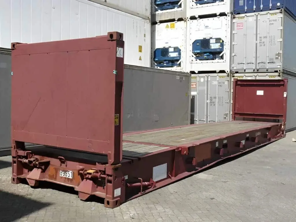 40Ft X 8Ft Used Flat Rack Shipping Container