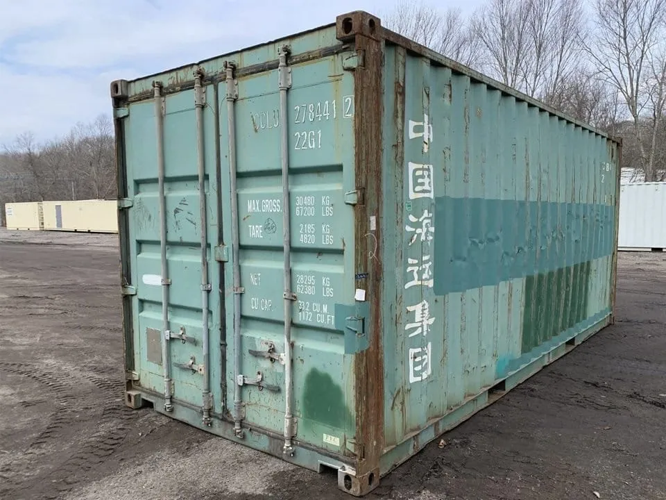 20′ x 8′ x 8.5′ Tall– AS IS Door Seals Show Light Used Shipping / Storage Container – Green