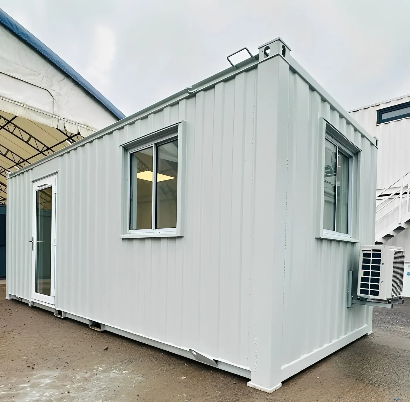 21ft x 8ft Custom Office Cabin – Refurbished Portable Building with A/C & Glazed Door