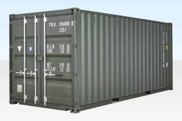20ft Dark Green Shipping Container – One Trip ISO Standard | Wind & Watertight Storage